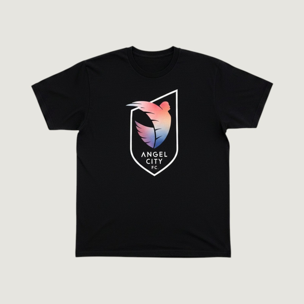 Angel City FC NWSL Soccer Graphic T-Shirt Black Next Level Cotton Women L